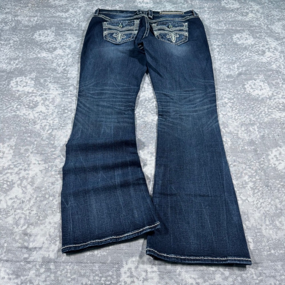 Rock Revival Sukara Easy Boot Jeans Womens 30 Dark Blue Y2K Baggy Skater Grunge